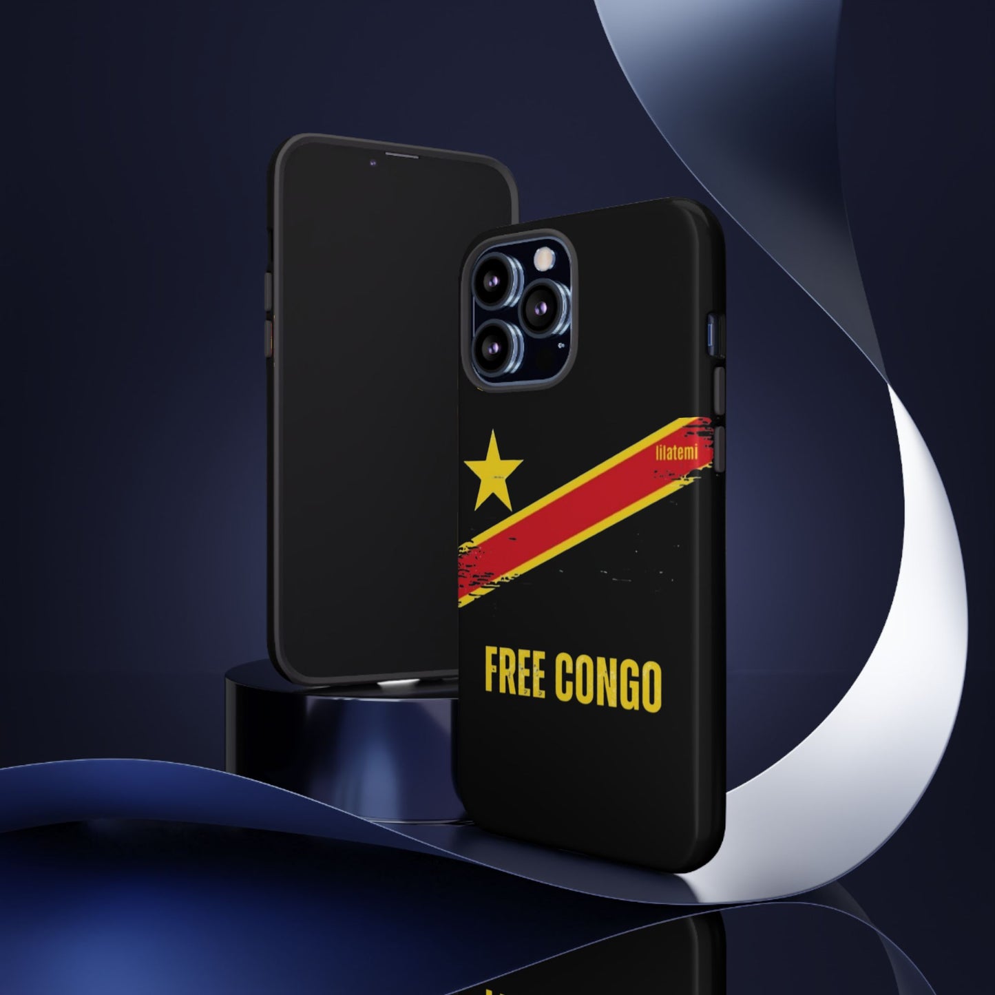 Coque de téléphone – Design "FREE CONGO" (Compatible avec iPhone, Samsung, Google Pixel)