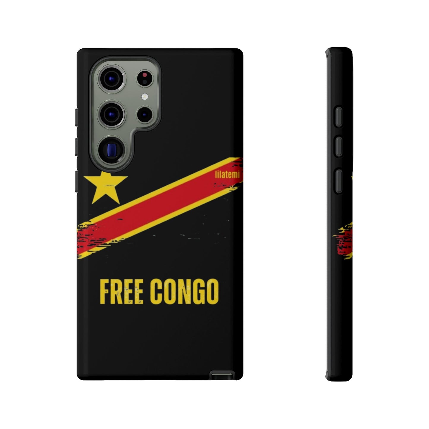 Coque de téléphone – Design "FREE CONGO" (Compatible avec iPhone, Samsung, Google Pixel)
