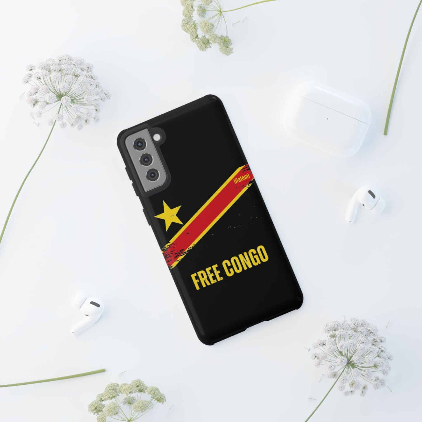 Coque de téléphone – Design "FREE CONGO" (Compatible avec iPhone, Samsung, Google Pixel)
