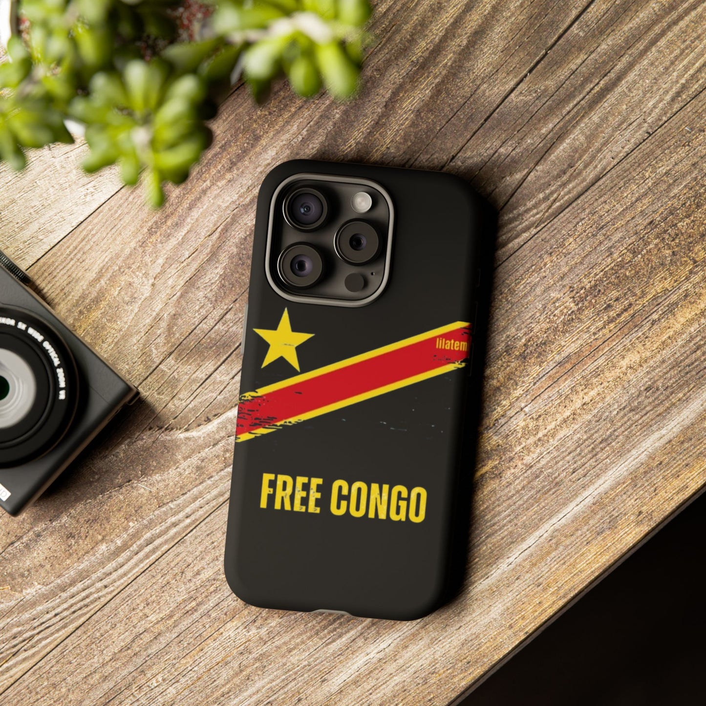 Coque de téléphone – Design "FREE CONGO" (Compatible avec iPhone, Samsung, Google Pixel)