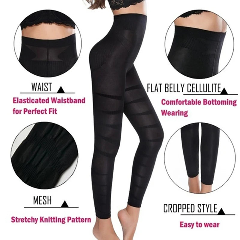 Legging gainant anti-cellulite — Sculptant taille haute ventre plat