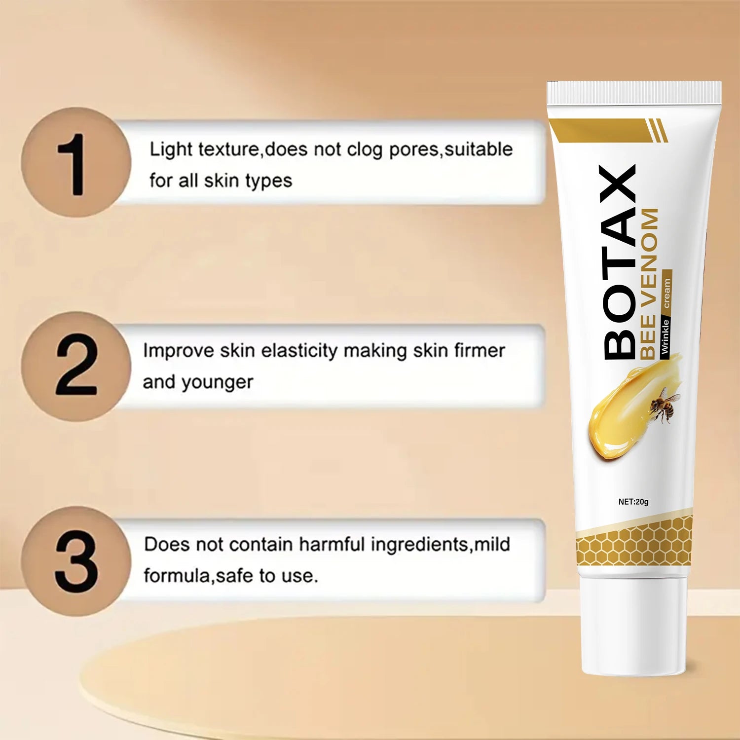 Crème contour des yeux venin d'abeille — Soin lissant repulpant