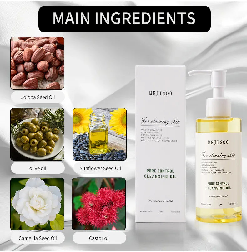 Huile démaquillante douce 200ml — Base jojoba tous types de peau