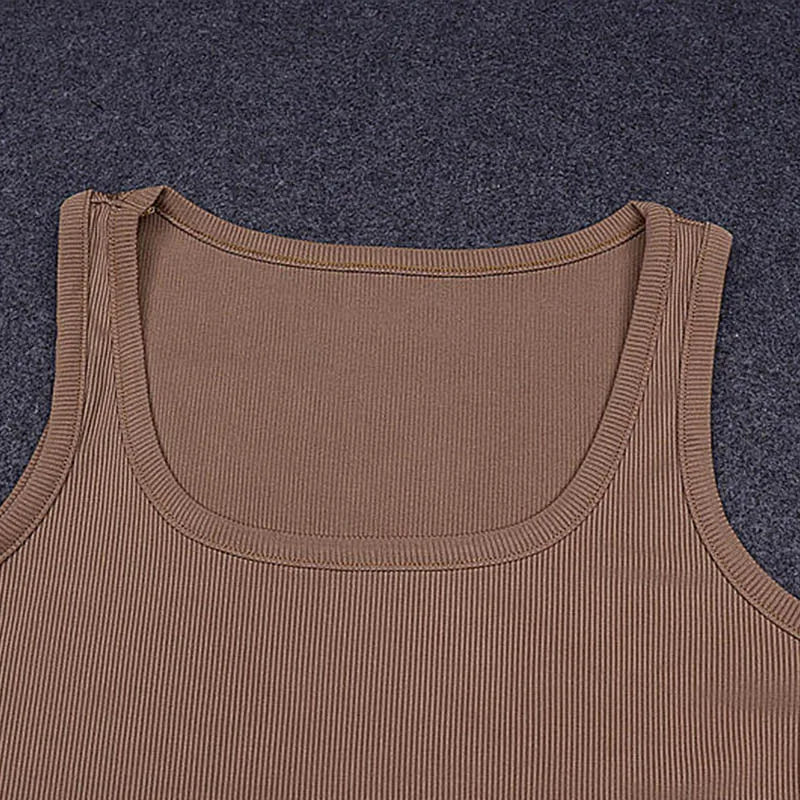 Body épaules dénudées moulant — Top halter côtelé sans manches femme