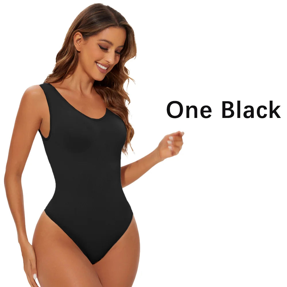 Bodysuit gainant tanga invisible — Ventre plat entrejambe ouvert