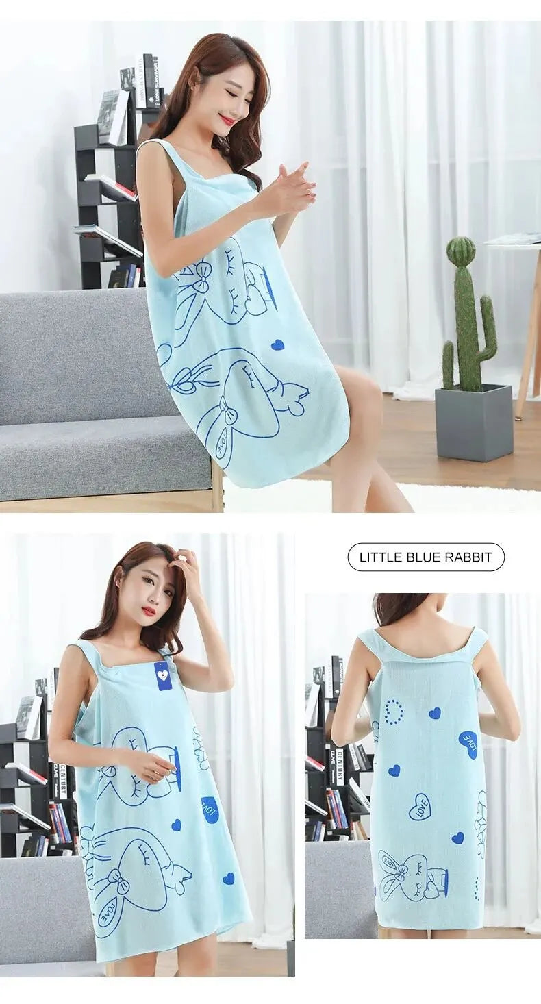 Serviette de bain portée lapin — Jupe absorbante sauna & hammam femme