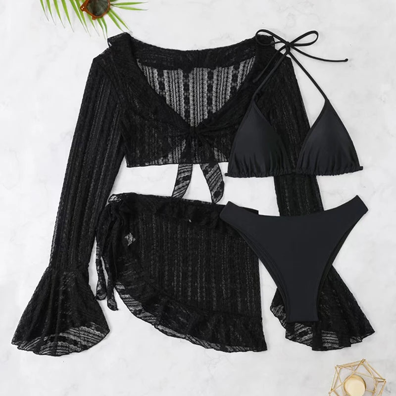 Maillot de bain 4 pièces avec cover-up — Bikini brésilien été 2026