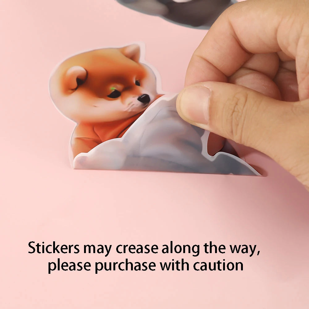 Stickers 3D Shiba Inu silicone — Autocollants chien kawaii auto-adhésifs