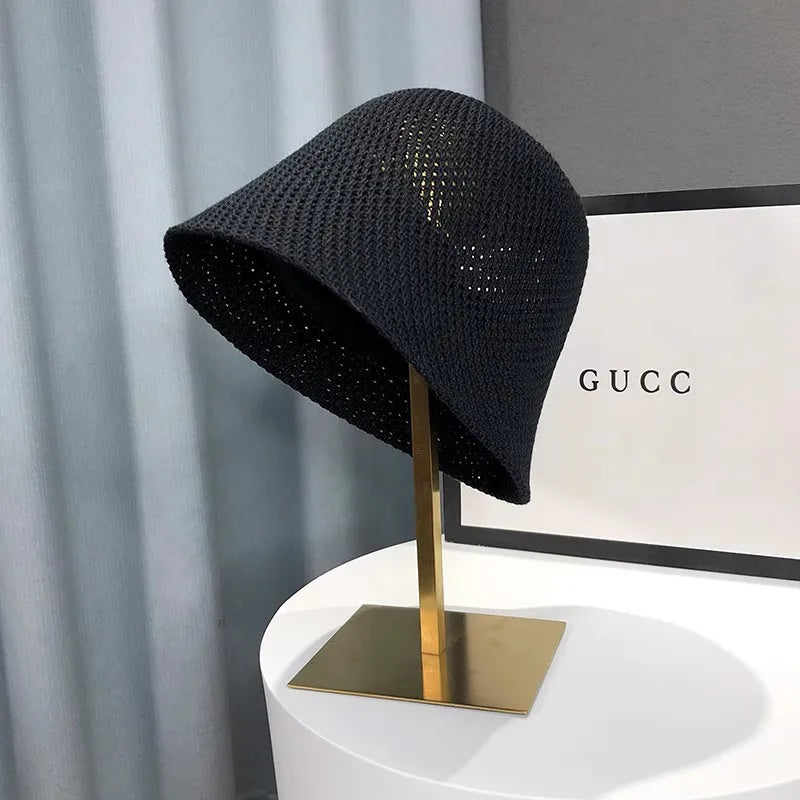 Bob uni à large bord — Chapeau de plage anti-UV femme