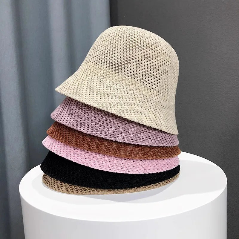 Bob uni à large bord — Chapeau de plage anti-UV femme