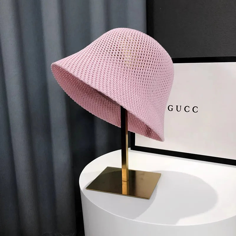 Bob uni à large bord — Chapeau de plage anti-UV femme