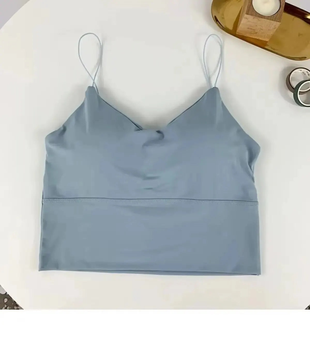 Bralette tube soie glacée — Top sport sans armatures femme