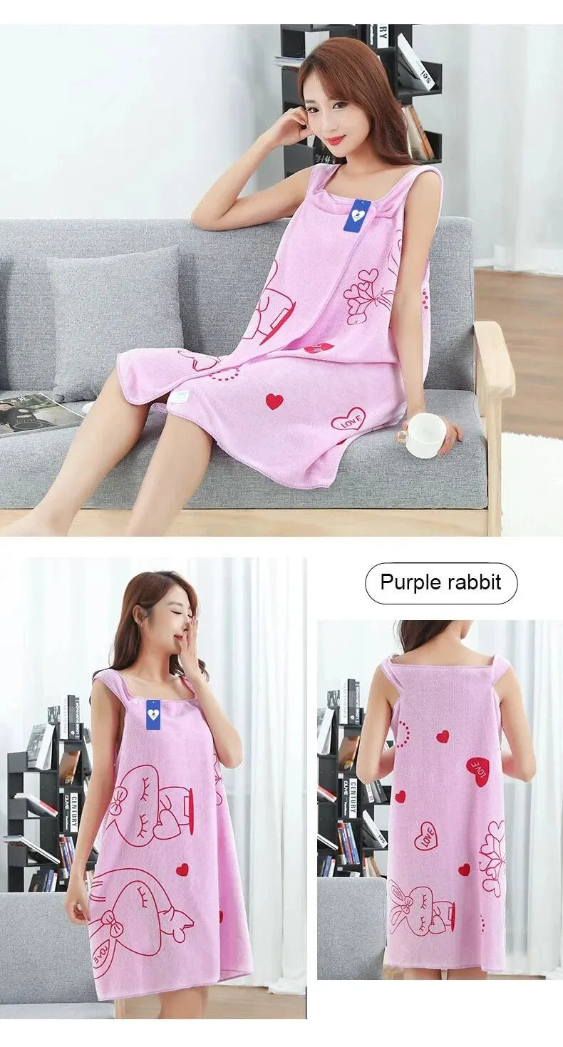Serviette de bain portée lapin — Jupe absorbante sauna & hammam femme