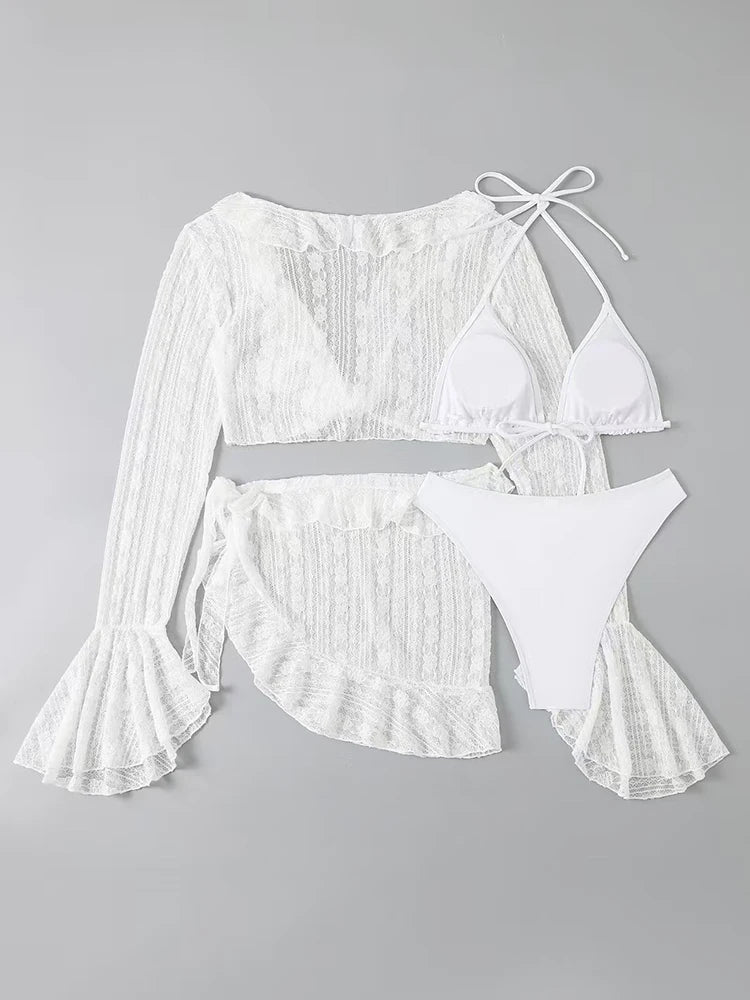 Maillot de bain 4 pièces avec cover-up — Bikini brésilien été 2026