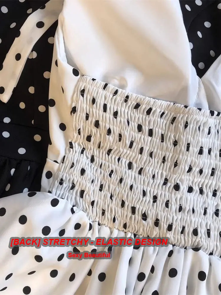 Crop top dos nu à pois — Haut halter volants plage femme
