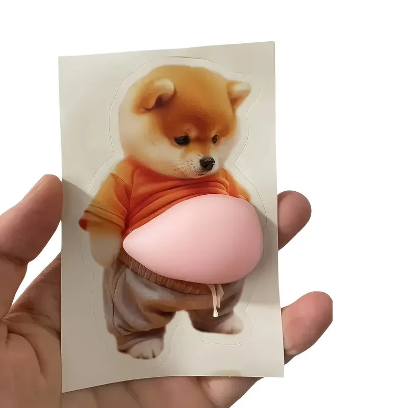 Stickers 3D Shiba Inu silicone — Autocollants chien kawaii auto-adhésifs