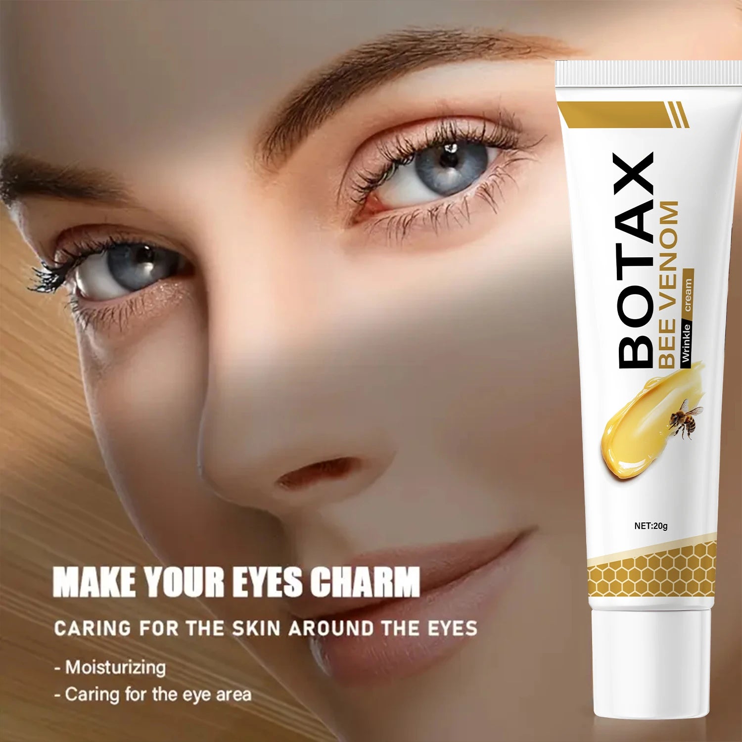 Crème contour des yeux venin d'abeille — Soin lissant repulpant
