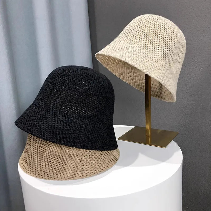 Bob uni à large bord — Chapeau de plage anti-UV femme