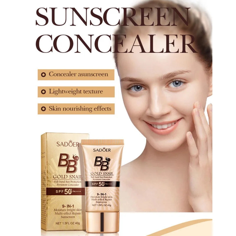 BB Cream escargot doré SPF50+ — Fond de teint hydratant anti-UV