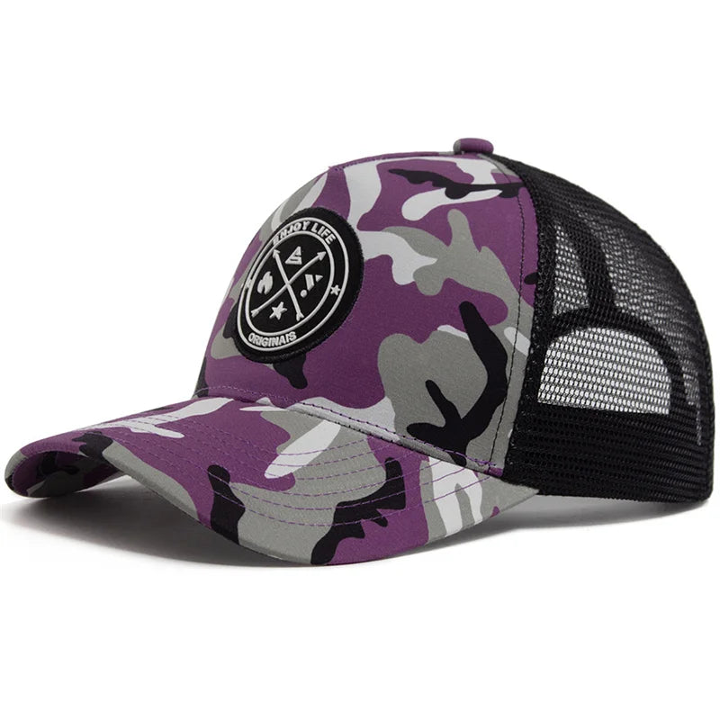 Casquette snapback mesh — Broderie Enjoy Life unisexe streetwear