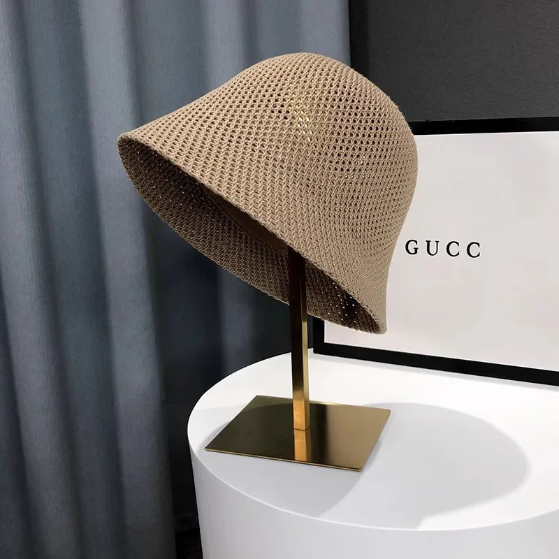 Bob uni à large bord — Chapeau de plage anti-UV femme