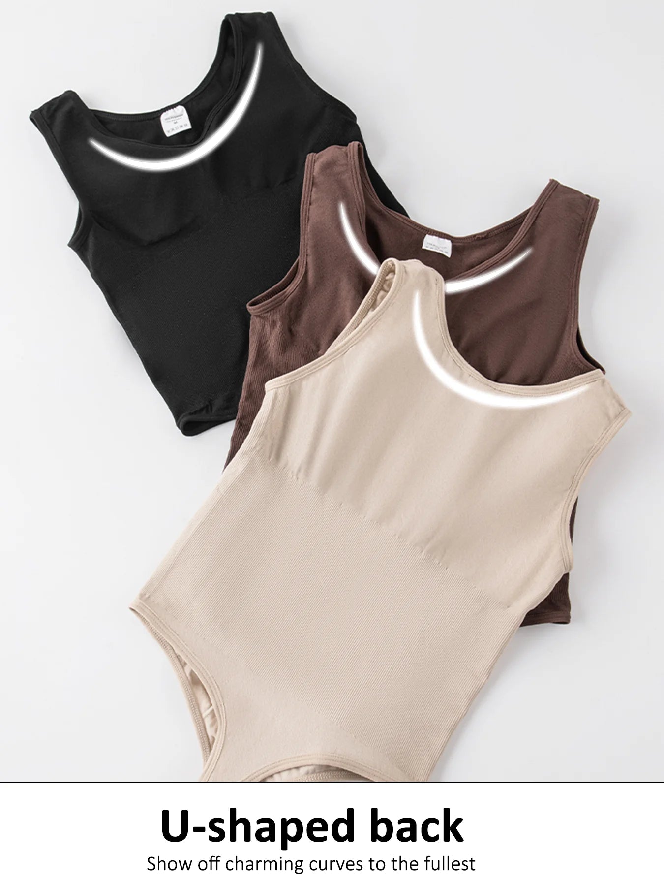 Bodysuit gainant tanga invisible — Ventre plat entrejambe ouvert
