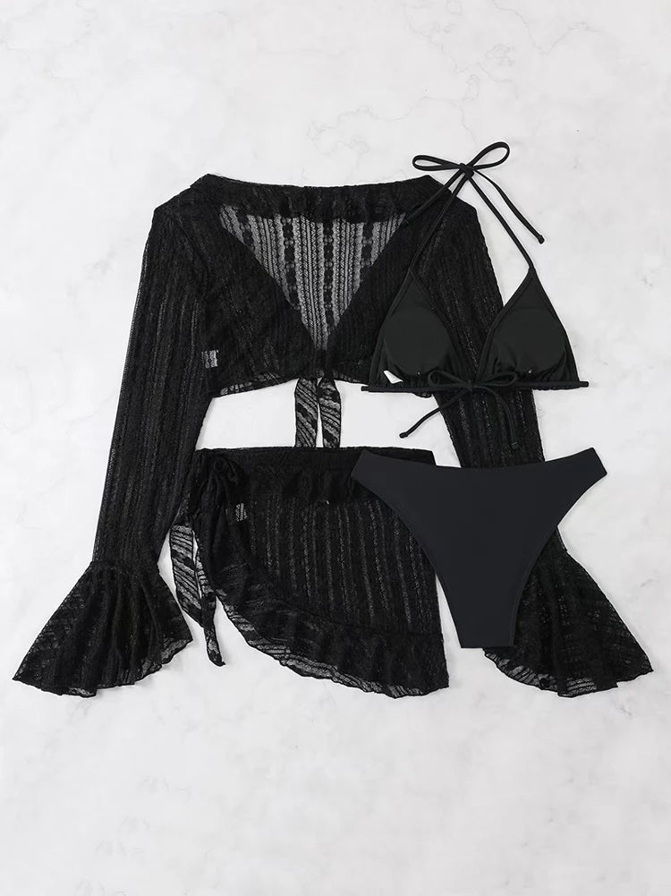 Maillot de bain 4 pièces avec cover-up — Bikini brésilien été 2026