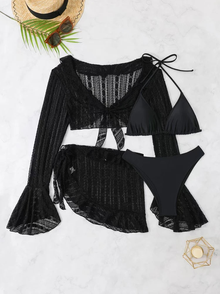 Maillot de bain 4 pièces avec cover-up — Bikini brésilien été 2026