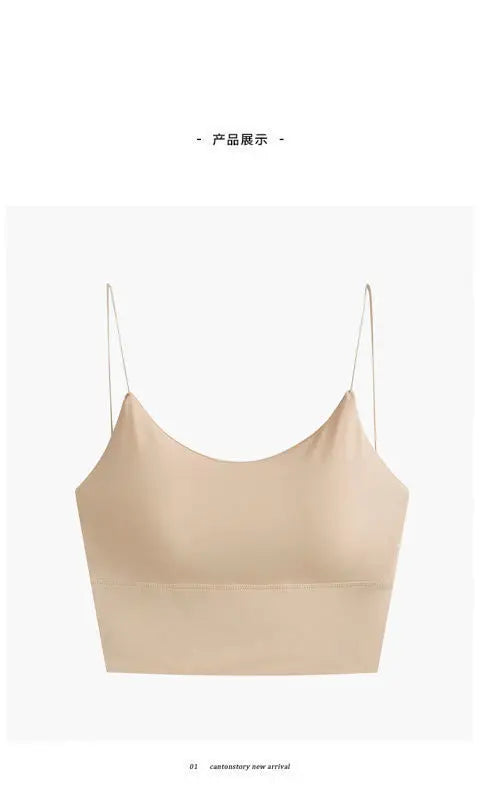 Bralette tube soie glacée — Top sport sans armatures femme
