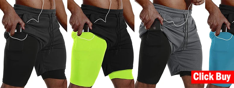 Short sport homme — Running fitness plage léger respirant