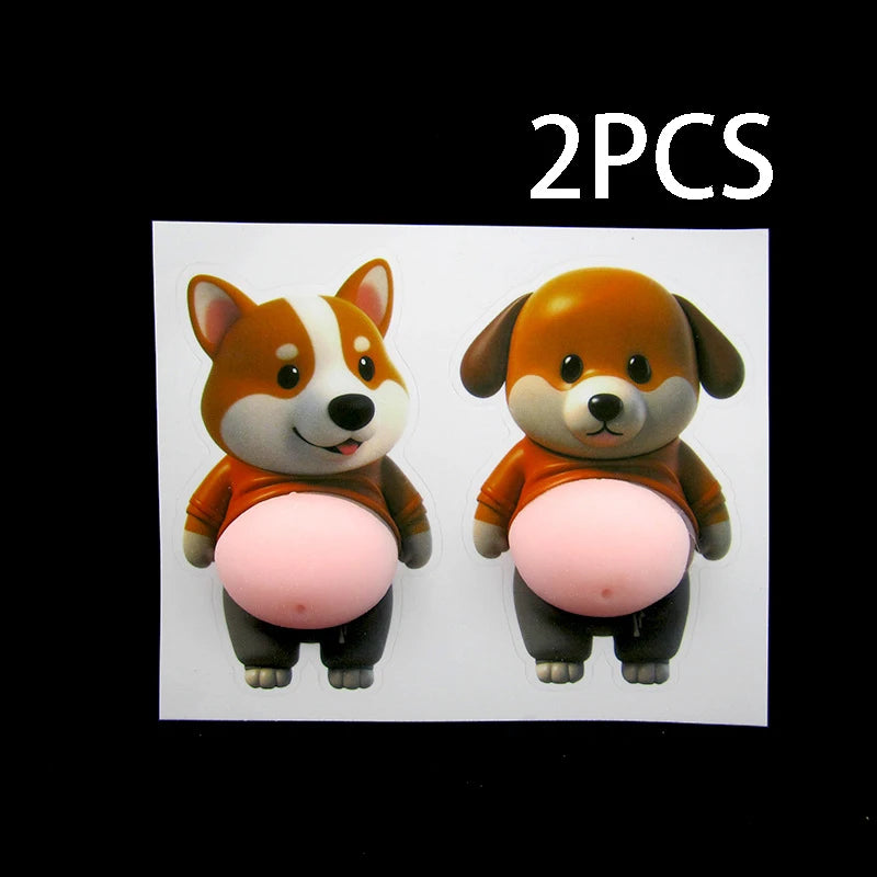 Stickers 3D Shiba Inu silicone — Autocollants chien kawaii auto-adhésifs