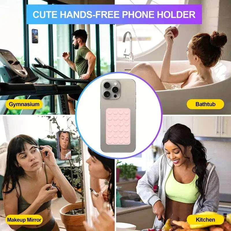 Sticker ventouse silicone téléphone — Support adhésif antidérapant multi-surface