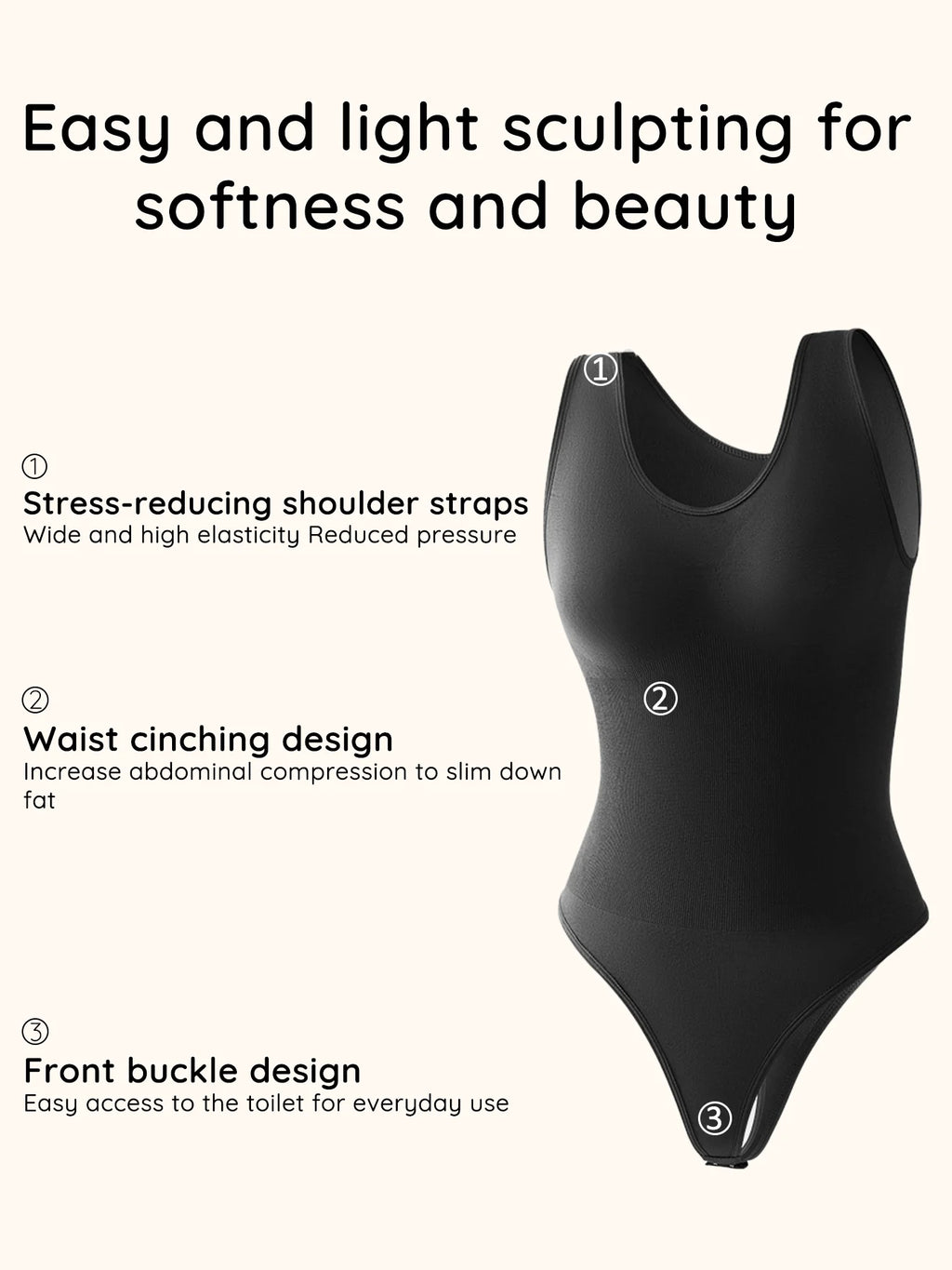 Bodysuit gainant tanga invisible — Ventre plat entrejambe ouvert