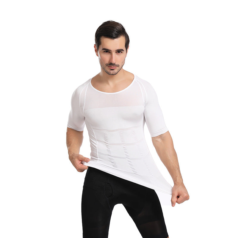 T-shirt compressant homme — Gaine abdomen & poitrine gynécomastie