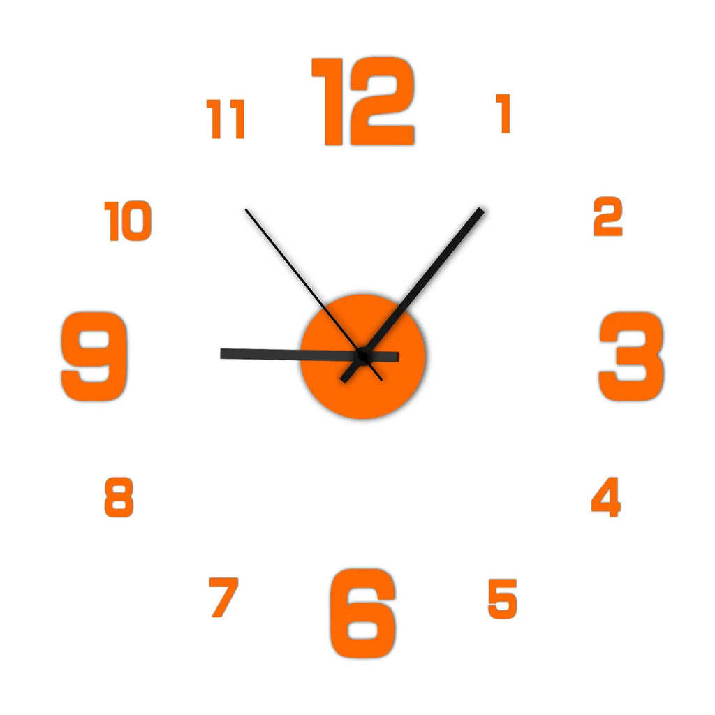 Horloge murale sans cadre DIY — Sticker chiffres accrylique silencieux