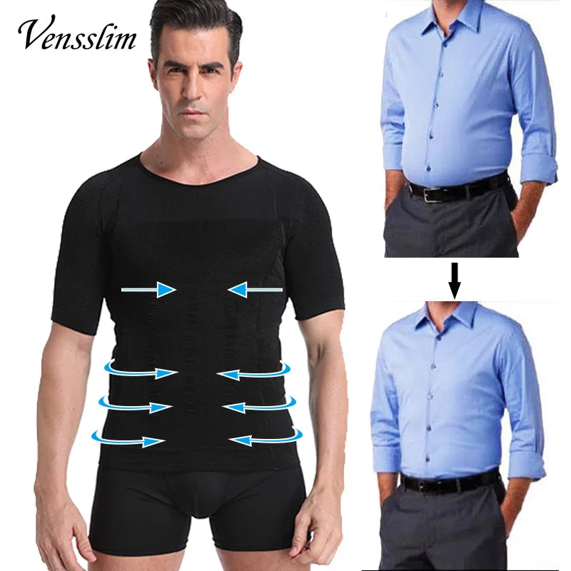 T-shirt compressant homme — Gaine abdomen & poitrine gynécomastie