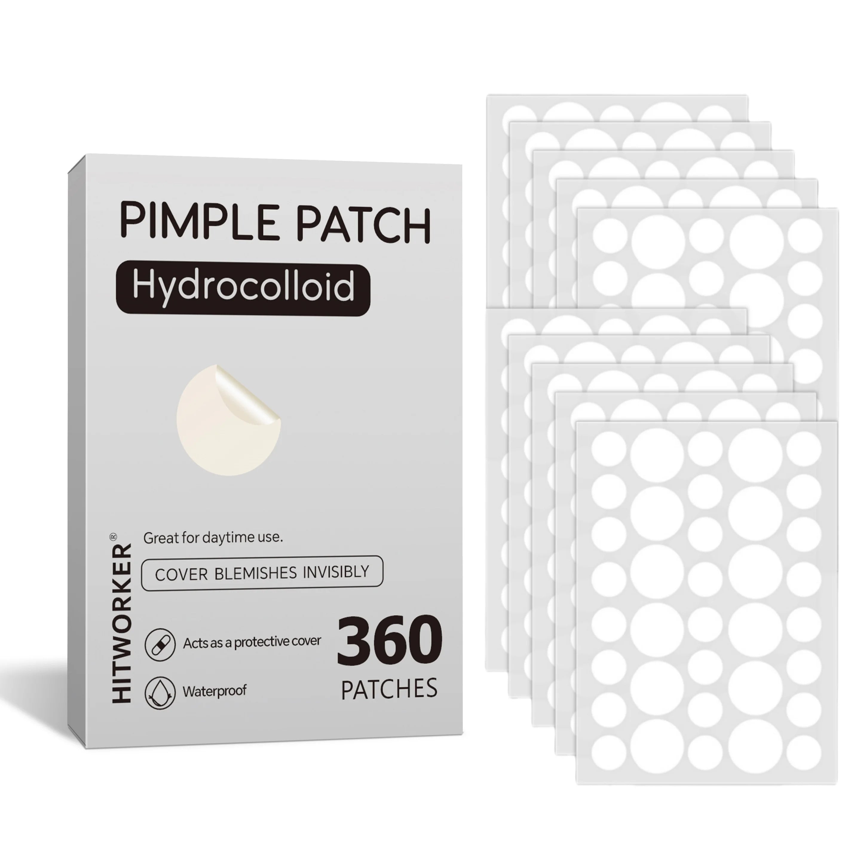 Patchs anti-boutons invisibles 360 pièces — Soins acné absorbants