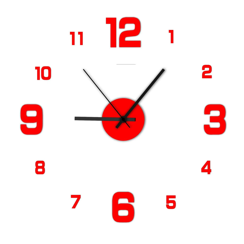 Horloge murale sans cadre DIY — Sticker chiffres accrylique silencieux