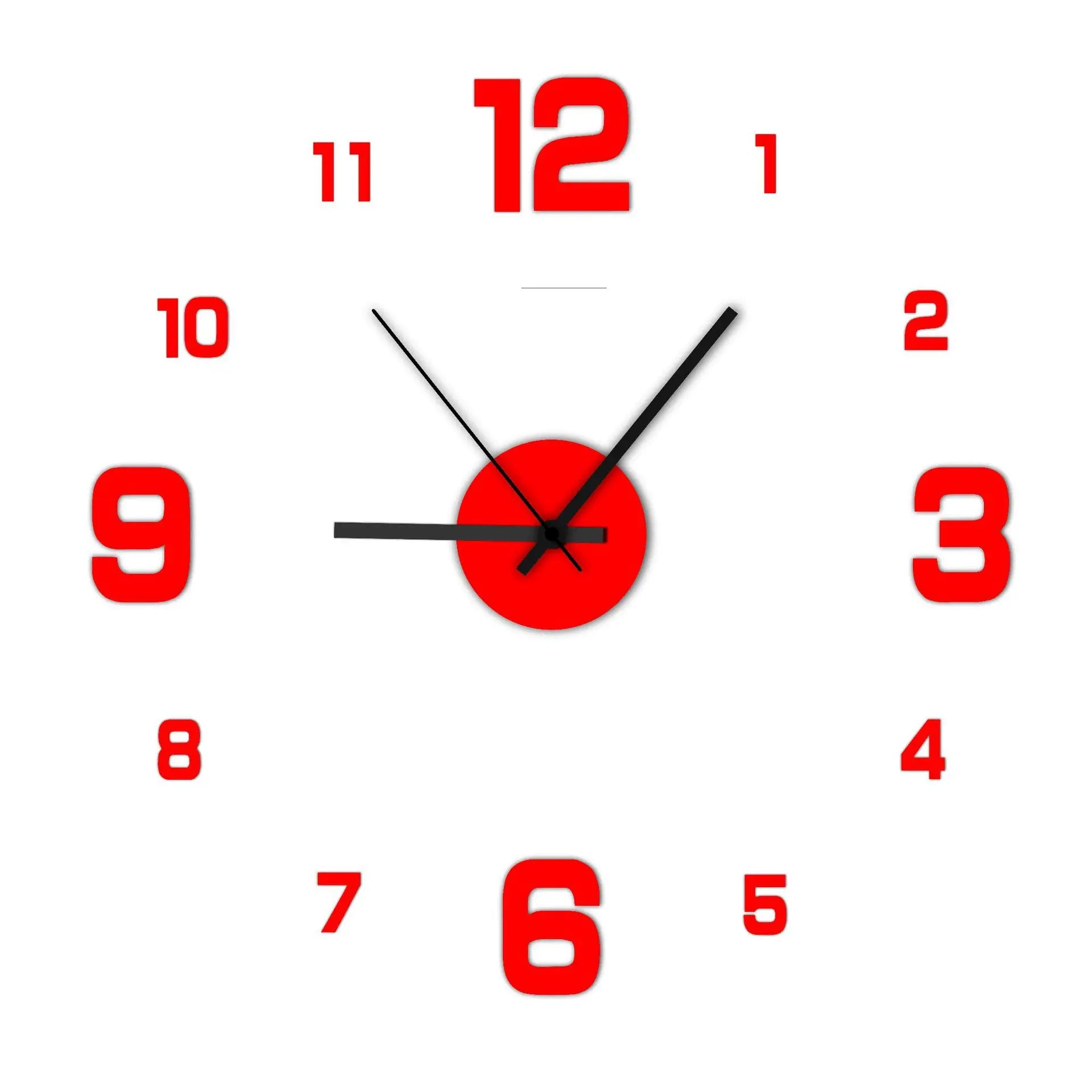 Horloge murale sans cadre DIY — Sticker chiffres accrylique silencieux
