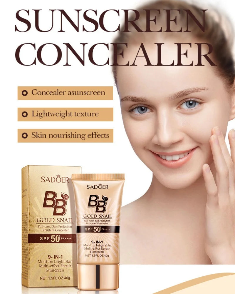 BB Cream escargot doré SPF50+ — Fond de teint hydratant anti-UV