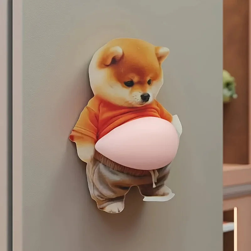 Stickers 3D Shiba Inu silicone — Autocollants chien kawaii auto-adhésifs