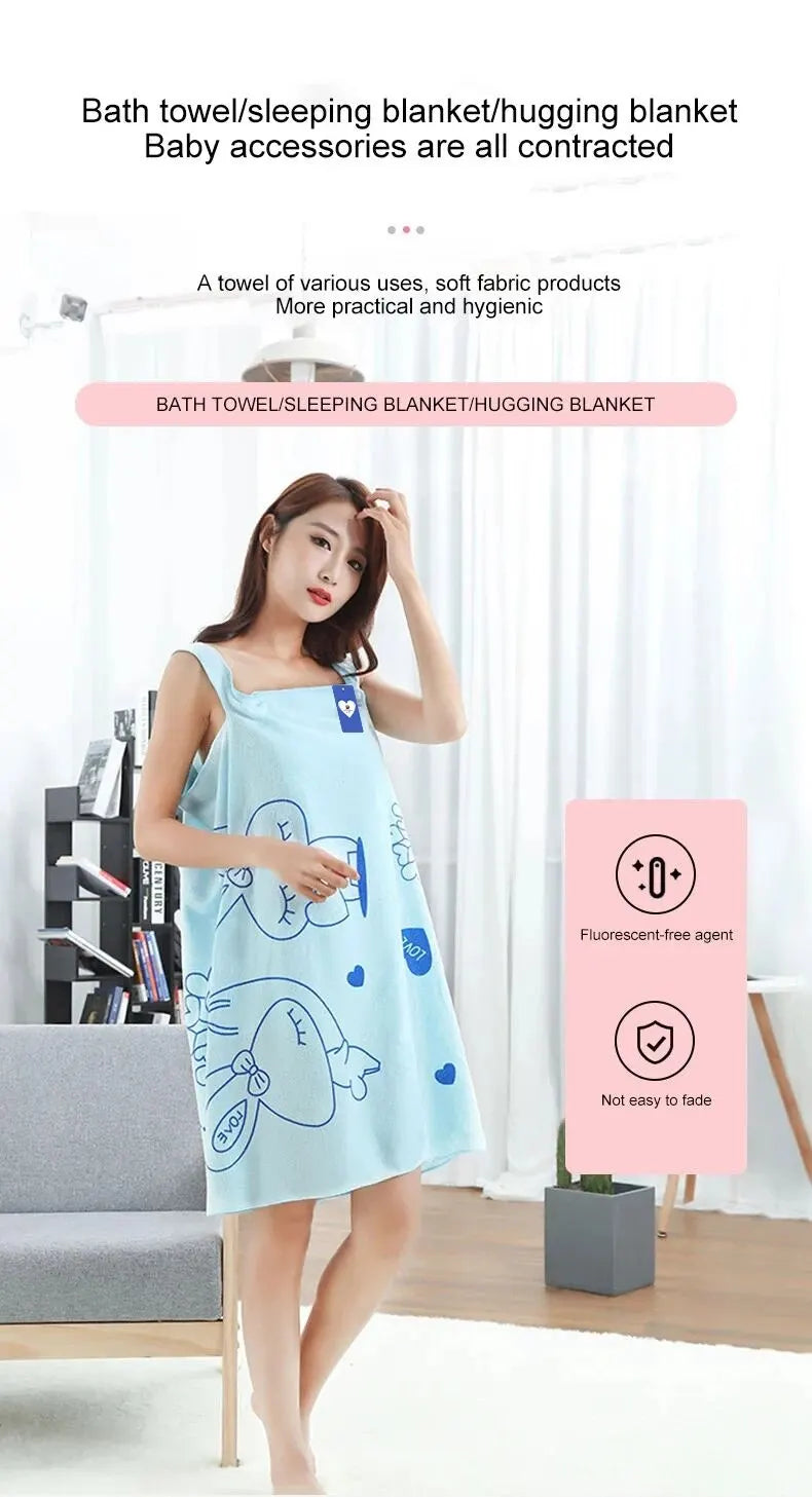 Serviette de bain portée lapin — Jupe absorbante sauna & hammam femme