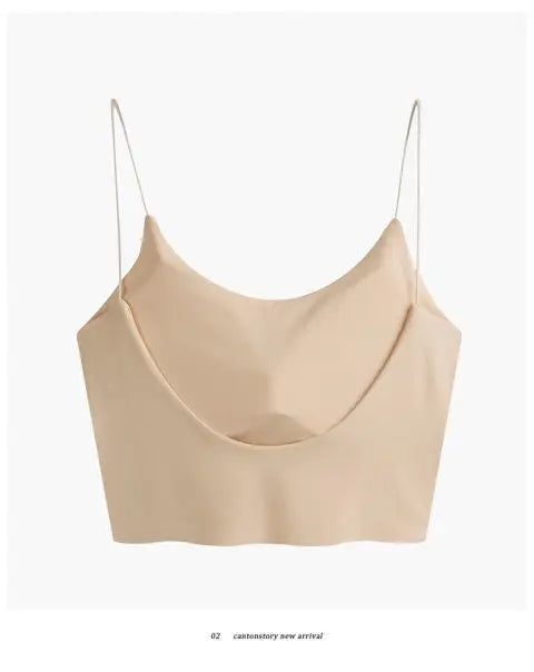 Bralette tube soie glacée — Top sport sans armatures femme