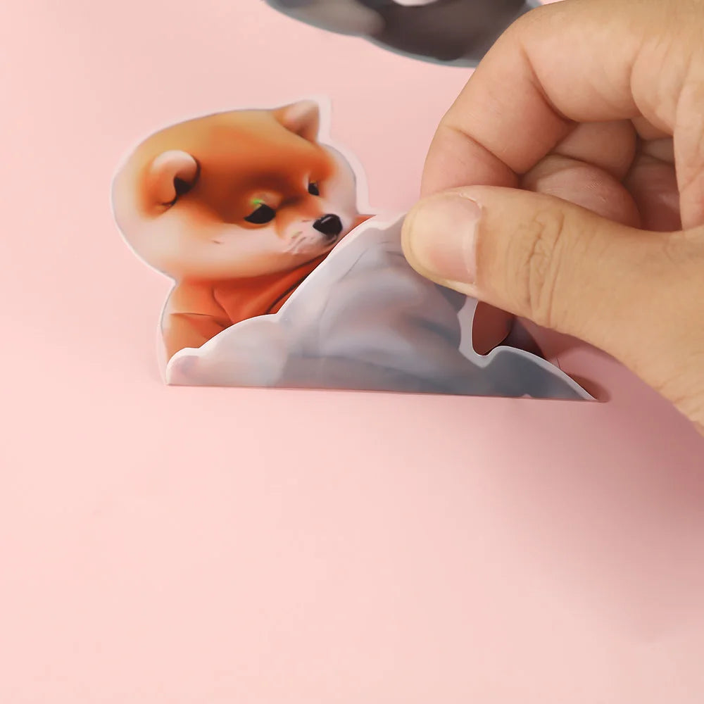 Stickers 3D Shiba Inu silicone — Autocollants chien kawaii auto-adhésifs