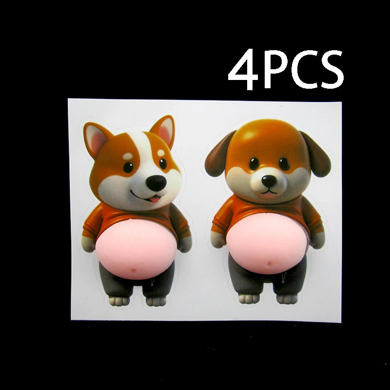 Stickers 3D Shiba Inu silicone — Autocollants chien kawaii auto-adhésifs