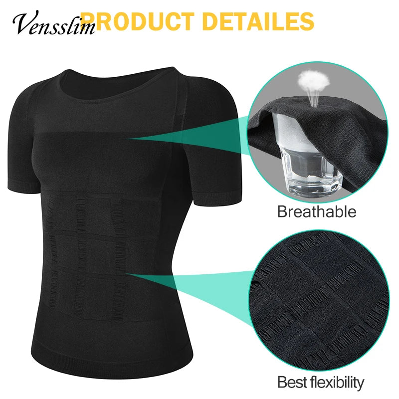 T-shirt compressant homme — Gaine abdomen & poitrine gynécomastie