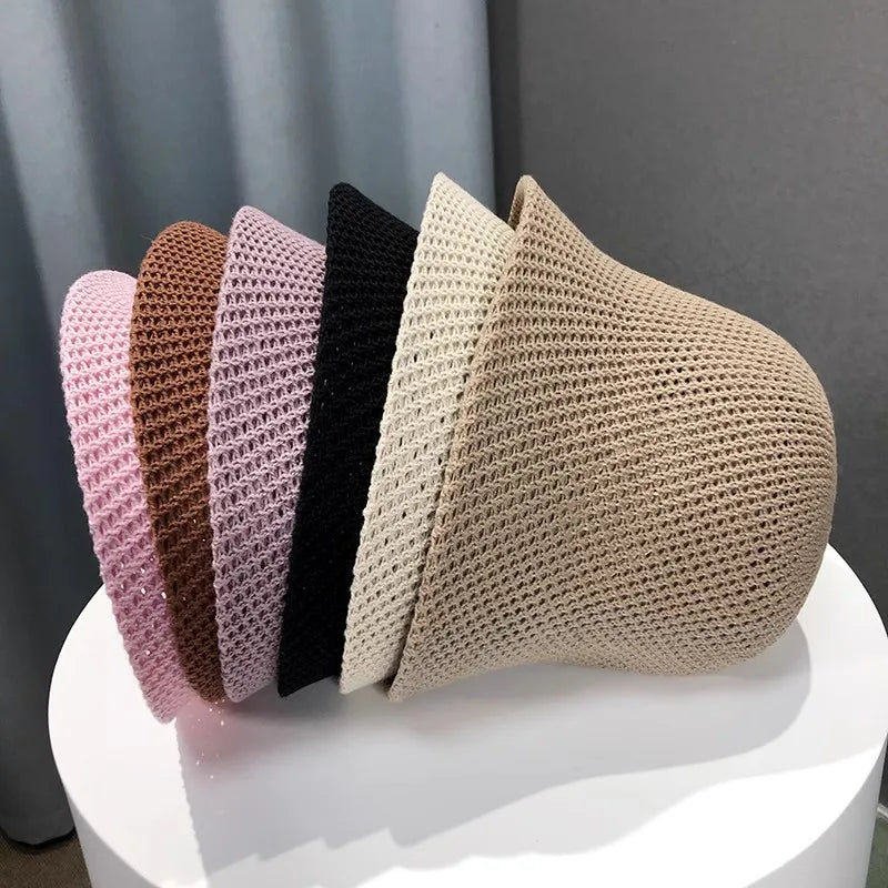 Bob uni à large bord — Chapeau de plage anti-UV femme