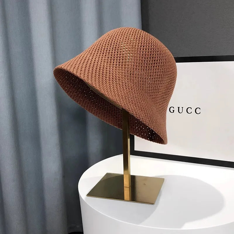 Bob uni à large bord — Chapeau de plage anti-UV femme