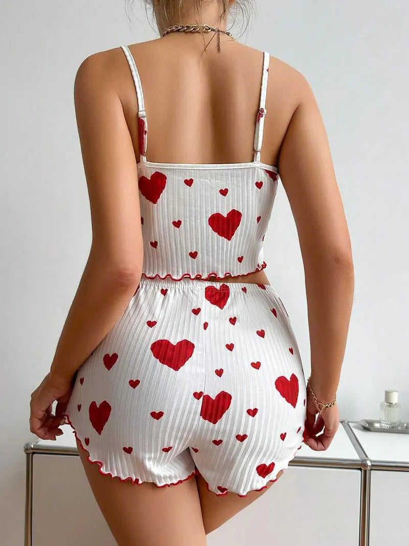 Ensemble pyjama 2 pièces — Haut + short lingerie nuit femme