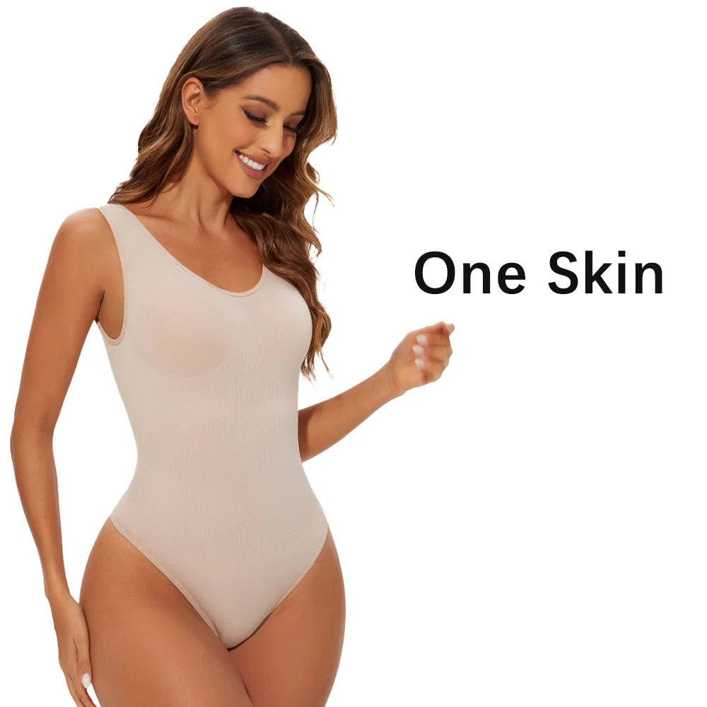 Bodysuit gainant tanga invisible — Ventre plat entrejambe ouvert